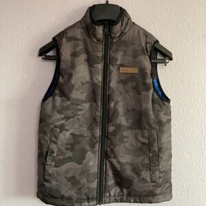 Buffalo David Bitton Youth Black/Gray Camo Reversible Vest Size 14-16